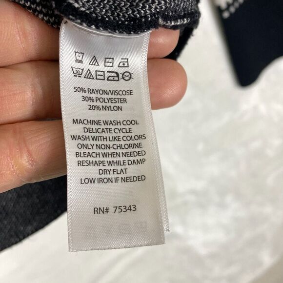 Nicole Miller Women's Mock Neck Long Sleeve Sweater Size Extra Large Black/White - Picture 4 of 7